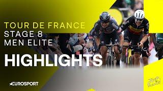 BATTLE AT THE FINISH! ️ | Tour de France Stage 8 Race Highlights | Eurosport Cycling