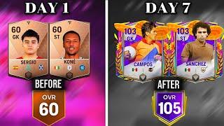 CAN I REACH 105 OVR IN 1 WEEK ON A BRAND NEW ACCOUNT?? (0$ SPENT) // EA SPORTS FC MOBILE 25