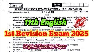 11th English 1st Revision Original Question Paper 2025| 11th English Important Questions