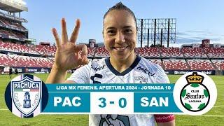 Pachuca Femenil vs Santos Laguna 3-0 Resumen Goles 2024