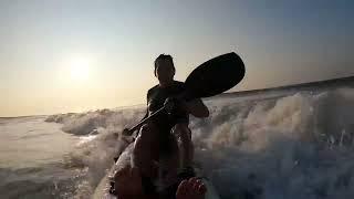 Macski Waveski Longboard Paddle Ski. A fun sit down paddle surf day.