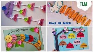 4 Easy Days Of Week Chart/ Days Of Week TLM/ TLM for primary school/Days Of Week Class Decor Project