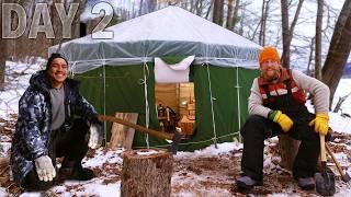 Amós  Rodriguez Joins the Adventure | Maine Arctic Blast Survival Challenge Day 2 of 7 Overnight!