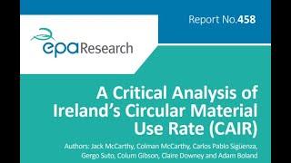 Research 458: A Critical Analysis of Ireland’s Circular Material Use Rate (CAIR)