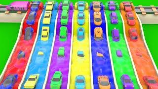 Colours Learning Colors for Children with Super Sports Cars Coloring Slides Tracks