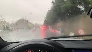 Driving In Heavy Rain In Italy - BMW F11 530d