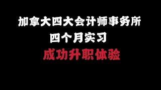 加拿大四大会计师事务所实习并成功升职是一种什么样的体验？|面试 | 薪资| 面临的挑战