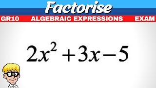 8a) Factorising trinomials grade 10 | Try