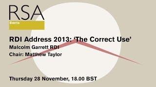 RSA Replay: RDI Address 2013: 'The Correct Use'