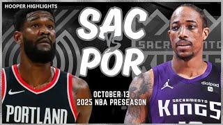 Sacramento Kings vs Portland Trail Blazers Full Game Highlights | Oct 13 | 2024-25 NBA Preseason