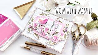 MAKE Beautiful CARDS with XL WASHI TAPE | Pinkfresh Studio Artsy Florals