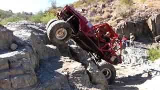 YJ Buggy climbs big rock ledge in Upper Terminator trail AZ