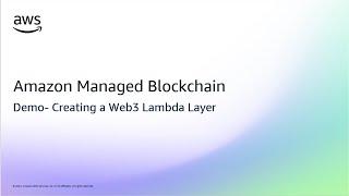 Build on public blockchains using AWS Lambda | Amazon Web Services