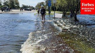 Flood Waters Remain In New Port Richie, FL, As Rivers Swell Following Hurricane Milton's Heavy Rains