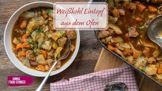 Eintopf Rezepte - Wunderbarer Weißkohl Eintopf aus dem Ofen