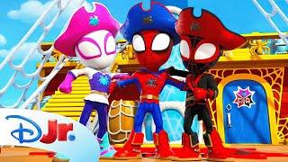 Spidey Pirates vs Green Goblin | "Webs Ahoy" Song  ‍️ | Spidey and his Amazing Friends @disneyjr​