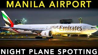 MANILA AIRPORT - Night PLANE SPOTTING | Landing & Takeoff