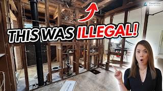 We Found Illegal Construction! During this House on a Cliff Flip | Mid Renovation Walkthrough