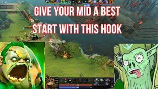 Give your mid a best start with this hook - Dota 2 - pudge & invoker