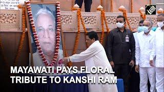 Mayawati pays floral tribute to BSP founder Kanshi Ram on his death anniversary