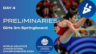 Girls 3m Springboard | Day 4 | Preliminaries | World Aquatics Junior Diving Championships 2024