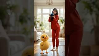 The duckling bought a digital camera and went home to take photo.#funny #cute#shorts #pets#ducklings