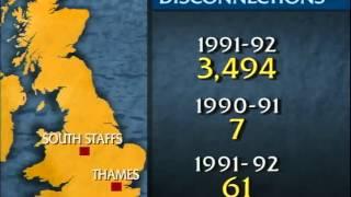 South Staffs Water authority cut off 3494 homes in 1991-92