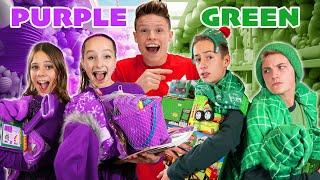 BUYING Everything in ONE COLOR BOYS vs GIRLS | Ninja Kidz!