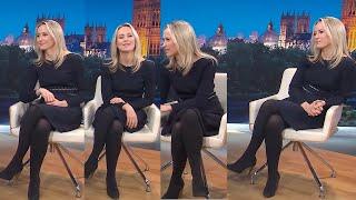 Sophy Ridge Tights in Short Black Dress/Boots - Sky News' The Politics Hub 15/11/2024