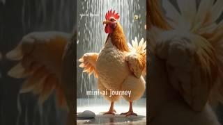 Funny chicken shower dance  #chicken #funny #rooster #ai