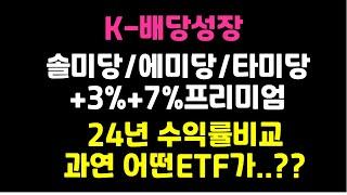 배당성장 솔미당 에미당 타미당 +3% +7%프리미엄ETF 수익률비교 ( 누구수익률이 제일높은가?)