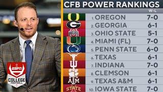 ESPN "Breaking Down" College Football Power Rankings Week 9: 1.Oregon 2.Georgia 3.Ohio State 4.Miami