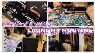 SAHM OF 3 WEEKLY LAUNDRY ROUTINE // CLEANING MOTIVATION // CLEANING ROUTINE