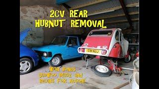 2CV rear HubNut removal, with bonus Daewoo Matiz and Reliant Fox action!