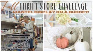 Fall Mantel Ideas ~ Thrift Store Challenge ~ Fall Mantel on a Budget ~  Cheap Fall Decorations