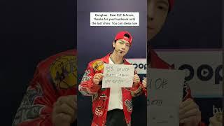 D&E's ending pose on Inkigayo showing a message for ELF+Annie