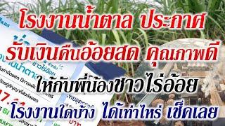 โรงงานน้ำตาล ประกาศรับเงินอ้อยสด คุณภาพดี ให้กับพี่น้องชาวไร่อ้อย โรงงานใดบ้าง ได้เท่าไหร่ เช็คเลย