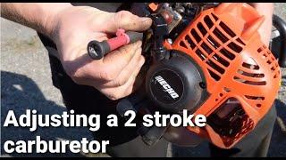 How to set The High Air / Fuel Mixture on an Echo 2 Cycle Weedeater / Line Trimmer Carburetor #echo