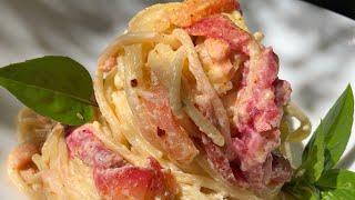 Lemon pasta recipe with marinated smoked salmon fused with spices, creamy, aromatic and delicious.