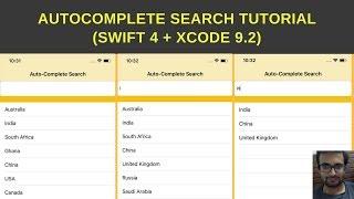 Swift tutorial :- How to create auto-complete search in swift 4