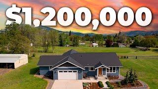 Tour a $1.2M Hood River ACREAGE Home w/VIEWS of Mt. Adams