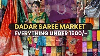 WEDDING SAREE UNDER 1500 | AARI WORK bLOUSE WITH SAREE | DADAR SAREE MARKET | GIFTING SAREE