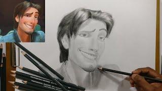 Drawing a cartoon character/ Tangled/ Flynn Rider/ Drawing without a grid