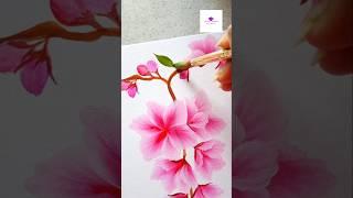 Pink delicate flowers in Onestroke #shorts #wocol