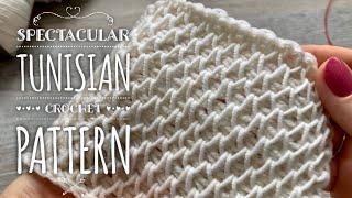 САМЫЙ КРАСИВЫЙ УЗОР ТУНИССКИМ КРЮЧКОМ  \ SPECTACULAR TUNISIAN CROCHET PATTERN