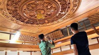 Mr Van Design Beautiful Wood Decorate Vintage Ceiling Large Living Room | Extremely Ingenious Skills