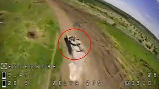 FPV drone Chase T-80BVM Going Maximum Speed