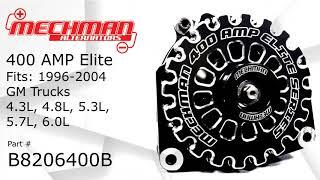 Mechman 400 Amp Elite Black Billet Alternator For 1996-2004 GM Trucks #B8206400B