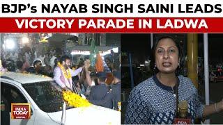 Nayab Singh Saini Leads Roadshow In Ladwa After BJP's Surprising Victory In Haryana