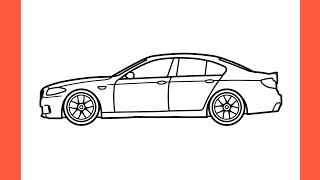 How to draw a BMW M5 F10 easy / drawing bmw m5 2011 car step by step